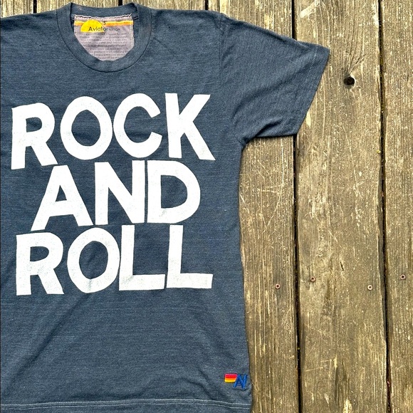 Aviator Nation Charcoal Tee with rock ‘n’ roll, graphic. - Picture 1 of 6